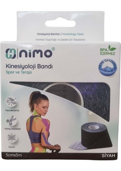 Kinesiyoloji Bandı 5CMX5M Siyah