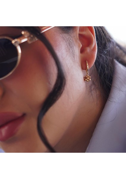 Dorika Taşlı Halka Küpe modelleri