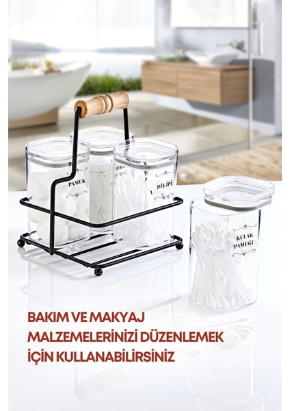 Çok Amaçlı Ahşap Kulplu Metal Stand Düzenleyici Organizer -Baharatlık- Sosluk-Makyaj Düzenleyici fiyatları