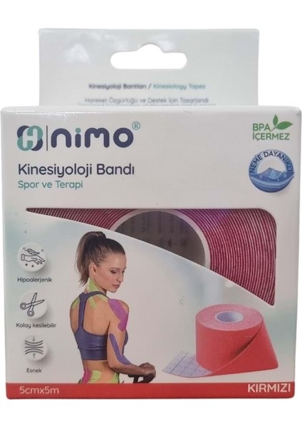 Kinesiyoloji Bandı 5CMX5M Kırmızı