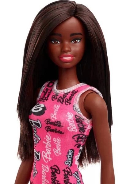 Siyahi Barbie Şık Pembe Barbie Elbiseli
