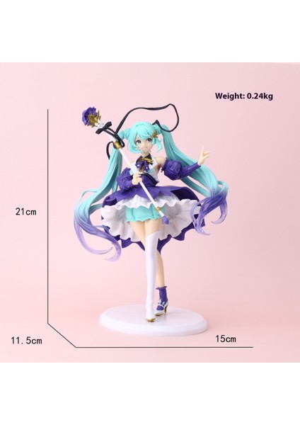 Hatsune Miku El Modeli Ikincil Yuan Sevimli Masaüstü Şasi Süsleri El Aleti (Yurt Dışından)