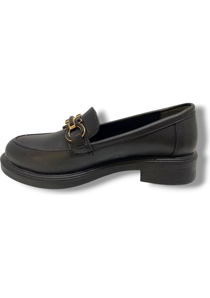 Fancy 129-25 Deri Anatomik Şerit Tokalı Loafer Kadın ayakkabı modelleri