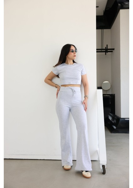 Crop Tshirt Eşofman Alt Takım