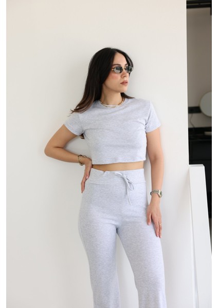 Crop Tshirt Eşofman Alt Takım
