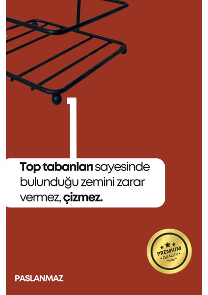 Çok Amaçlı Ahşap Kulplu Metal Stand Düzenleyici Organizer -Baharatlık- Sosluk-Makyaj Düzenleyici fırsatları