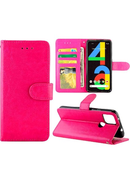 Google Piksel 4A 5g Kickstand Manyetik Kapatma Darbeye Pu Için Flip Case (Yurt Dışından)