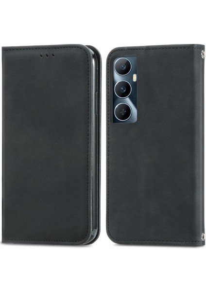Realme C65 Cüzdan Flip Kapak Için Flip Case Basit Iş Darbeye (Yurt Dışından)