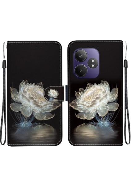 Realme Gt Neo6 Se Kelebek Çiçek Boyalı Cüzdan Pu Deri Kart (Yurt Dışından)