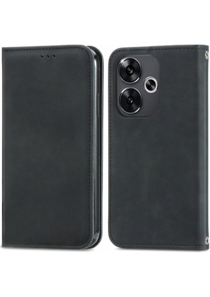 Xiaomi Poco F6 Deri Kılıf Için Flip Case Cüzdan Kapak Kapak Basit (Yurt Dışından)