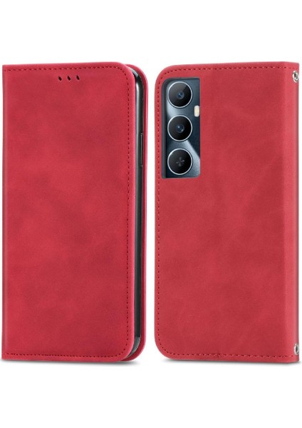Realme C65 Cüzdan Flip Kapak Için Flip Case Basit Iş Darbeye (Yurt Dışından)