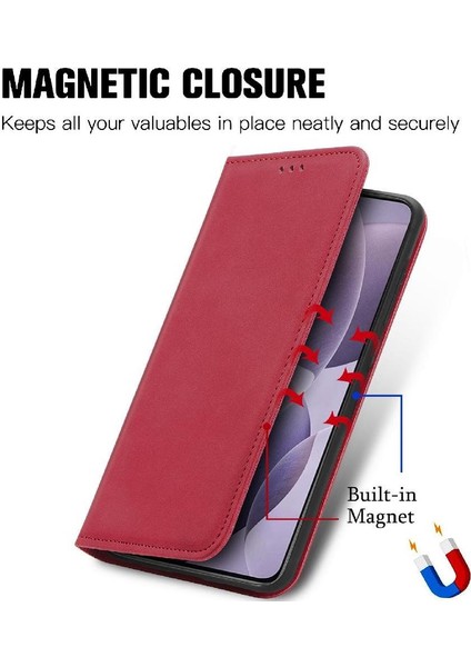 Xiaomi Poco F6 Pro Için Flip Case Deri Kılıf Cüzdan Basit Iş Çevirme (Yurt Dışından)