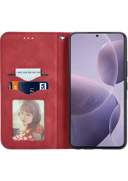 Xiaomi Poco F6 Pro Için Flip Case Deri Kılıf Cüzdan Basit Iş Çevirme (Yurt Dışından)