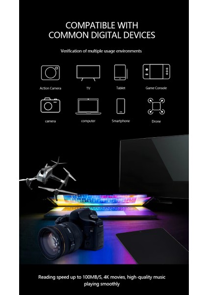 128GB Microsdxc - 4k/8k | Ipx7 Su Geçirmez ve Darbeye Dayanıklı | Djı Dronları/gopro/slr Kameralar Için Uygundur (Yurt Dışından) indirimleri