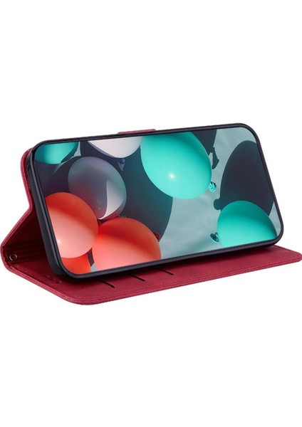 Realme Gt 6 Flip Folio Kapak Için Telefon Kılıfı Kabartmalı Desen Cüzdan Pu (Yurt Dışından)
