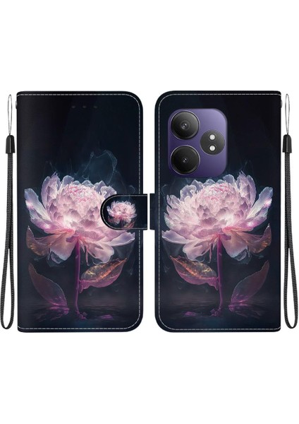 Realme Gt Neo6 Se Kelebek Çiçek Boyalı Cüzdan Pu Deri Kart (Yurt Dışından)