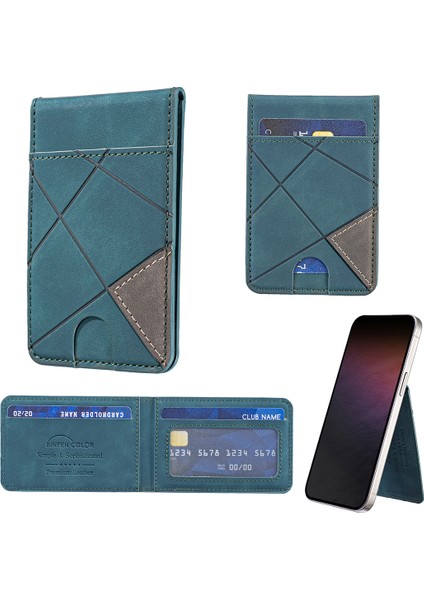 Iphone Için Manyetik Deri Kart Tutucu 16/15/14/13/12 Serisi 3 Kart Yuvası ve Kickstand Fonksiyonu ile Otomatik Hizalama Mıknatısları (Yurt Dışından)