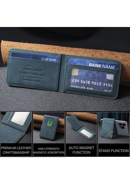 Iphone Için Manyetik Deri Kart Tutucu 16/15/14/13/12 Serisi 3 Kart Yuvası ve Kickstand Fonksiyonu ile Otomatik Hizalama Mıknatısları (Yurt Dışından) indirimleri