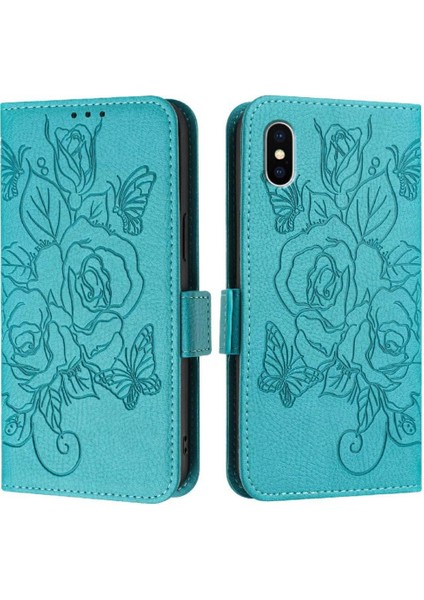 Kredi Kartı Yuvası ile IPhone X/xs Manyetik Cüzdan Pu Deri Kılıf (Yurt Dışından)