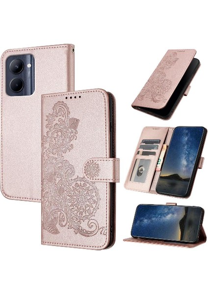 Realme C33 Flip Folio Kitap Pu Deri Manyetik Kapatma ile Flip Case (Yurt Dışından)