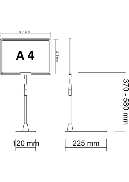 10 Adet Kırmızı A4 Ördek Ayaklı Etiketi - Sepet, Stand, Teşhir, Askılık, Çerçeveli Etiketi