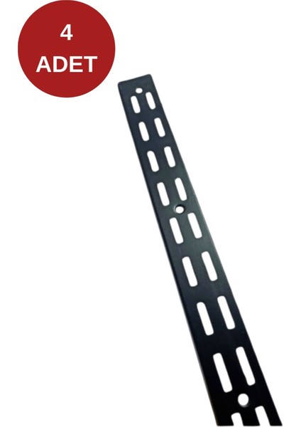 4 Adet 200 Cm Siyah Çift Sıra Delikli Konik Dikme Destek Profili