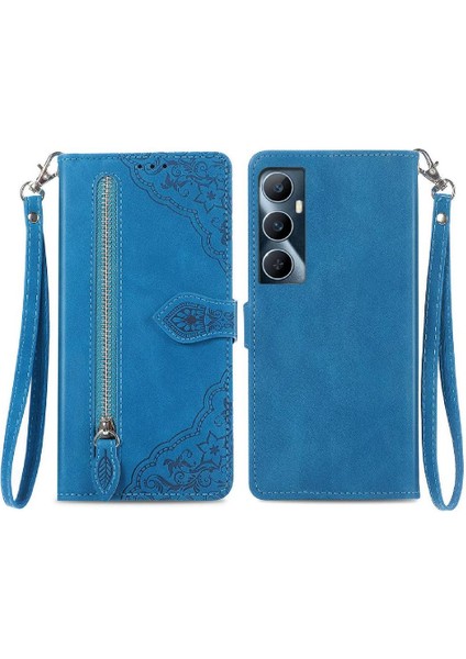 Realme C65 Cüzdan Çok Renkli Çoklu Kart Yuvası Iş Çevirme Için Flip Case (Yurt Dışından)