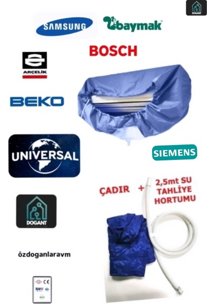 XXL Klima Temizleme Brandası Hortumu 9000 Btu 12000 ve 18000 Btu Klimalar