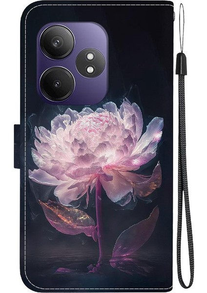 Realme Gt 6t Cüzdan Pu Deri Kelebek Çiçek Boyalı Manyetik Kılıf (Yurt Dışından)