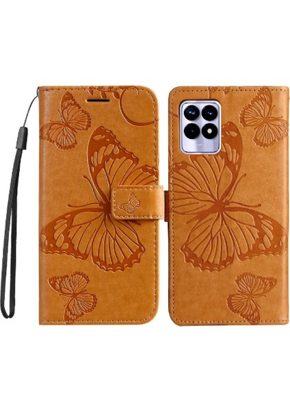 Kart Yuvası Standı Flip Kickstand ile Realme 8i Manyetik Kapak Için Flip Case (Yurt Dışından)