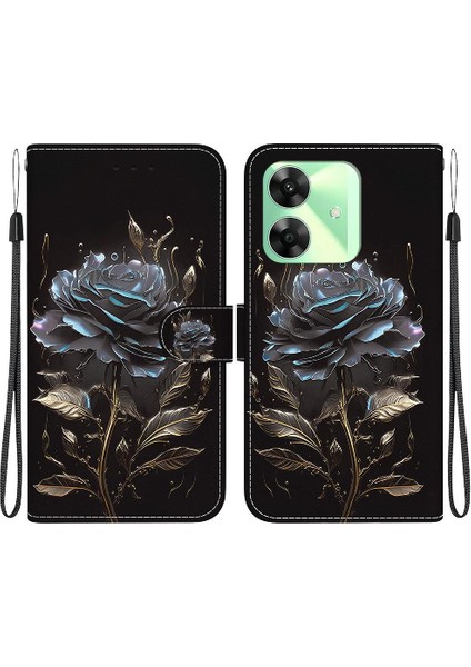 Realme C63 Manyetik Kapatma Cüzdan Kart Yuvaları Pu Deri Çiçek Için Kılıf (Yurt Dışından)