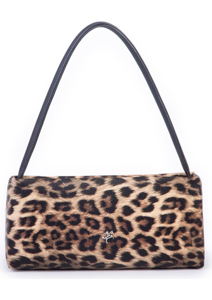 Kadın Basic Baget Omuz ve Çapraz Çanta Taba Leopar (27X12 cm )
