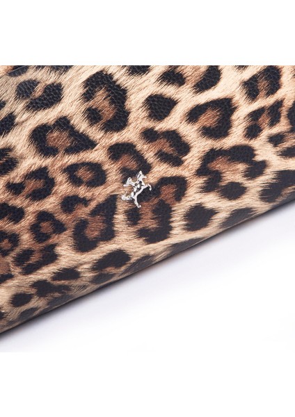 Kadın Basic Baget Omuz ve Çapraz Çanta Taba Leopar (27X12 cm )