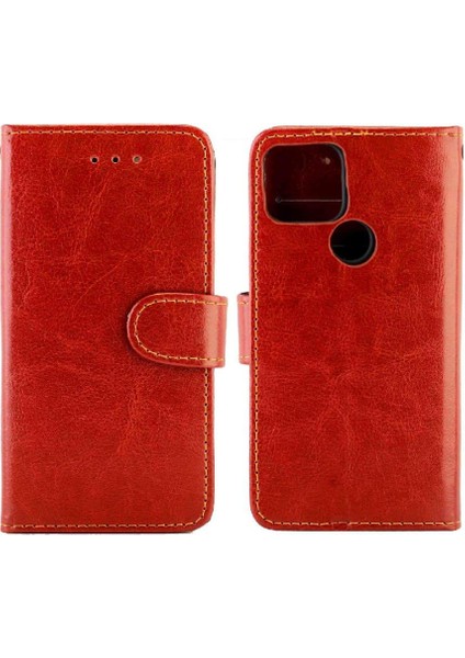 Google Piksel 5 Manyetik Kapatma Kart Tutucu Pu Deri Için Flip Case (Yurt Dışından)