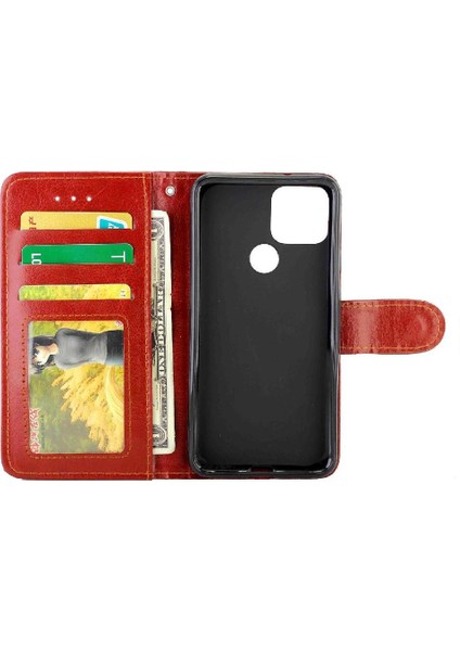 Google Piksel 5 Manyetik Kapatma Kart Tutucu Pu Deri Için Flip Case (Yurt Dışından)