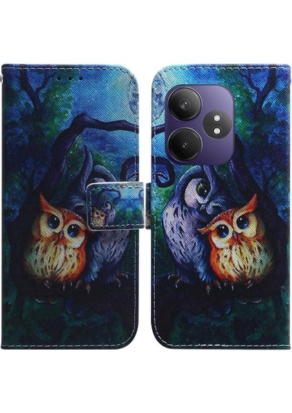 Realme Gt 6t Boyalı Kart Yuvaları Için Flip Case Pu Deri Manyetik (Yurt Dışından)