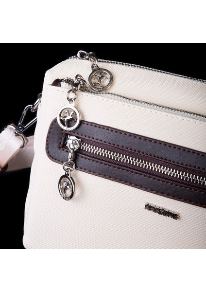 Günlük Çok Gözlü Çanta (En: 26 cm ; Boy:17 Cm) Krem Kahve Lacste fiyatları