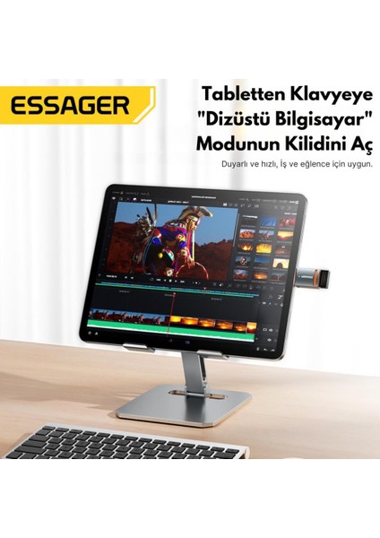 Essager LED Işıklı Usb3.0 To Type-C Otg Dönüştürücü Adaptör, 5gbps Veri Aktarım USB Type-C Dönüştürücü Adaptör