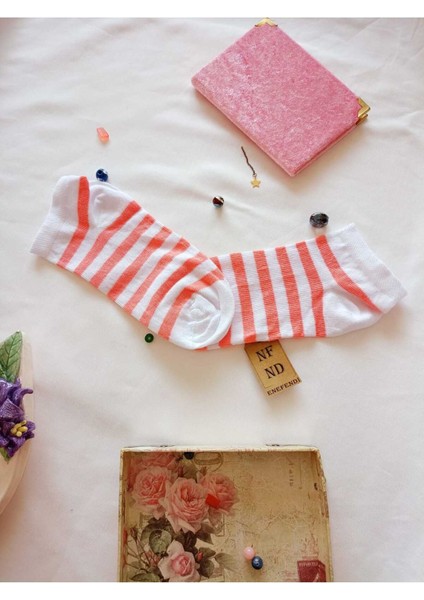 Çorap Burun Dikişsiz Pamuklu Kısa Konç Desenli Kadın Patik Çorabı 36-40 Tek Adet Beyaz Pembe fiyatları