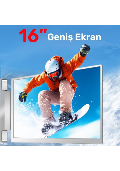 NPM11 16" Fhd 1200P IPS Type-C Taşınabilir 2'li Monitör Çoklayıcı Standlı Notebook Monitör