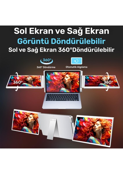 NPM11 16" Fhd 1200P IPS Type-C Taşınabilir 2'li Monitör Çoklayıcı Standlı Notebook Monitör