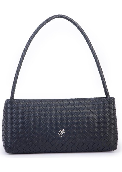 Kadın Basic Baget Omuz ve Çapraz Çanta Siyah Örgülü (27X12 cm )