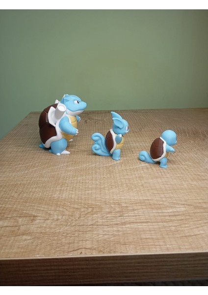STARLAB3DSTUDIOS Pokemon 3'lü Set (Squirtle, Wartortle, Blastoise)