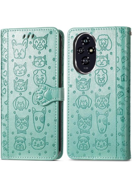 Onur Için Flip Case 200 Pro Kısa Kayış Deri Kılıf Darbeye Karikatür (Yurt Dışından)
