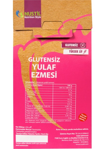 Glutensiz Yulaf Ezmesi 2 x 250 gr