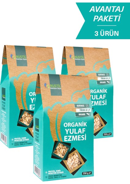 Nustil Organik Glutensiz Yulaf Ezmesi 250 gr x 3