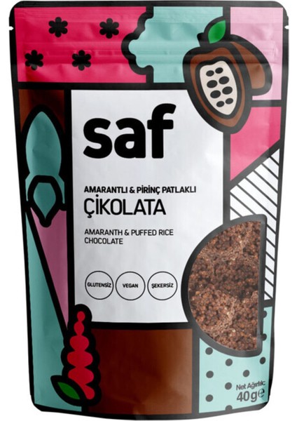 Saf Amarantlı Pirinç Patlaklı Çikolata 45 gr