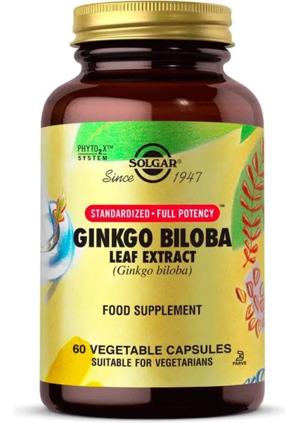 Ginkgo Biloba Leaf Extract 60 Kapsül