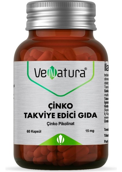 Çinko Pikolinat Takviye Edici Gıda 60 Kapsül