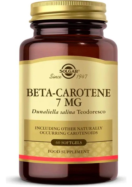 Beta Carotene 7 Mg 60 Kapsül